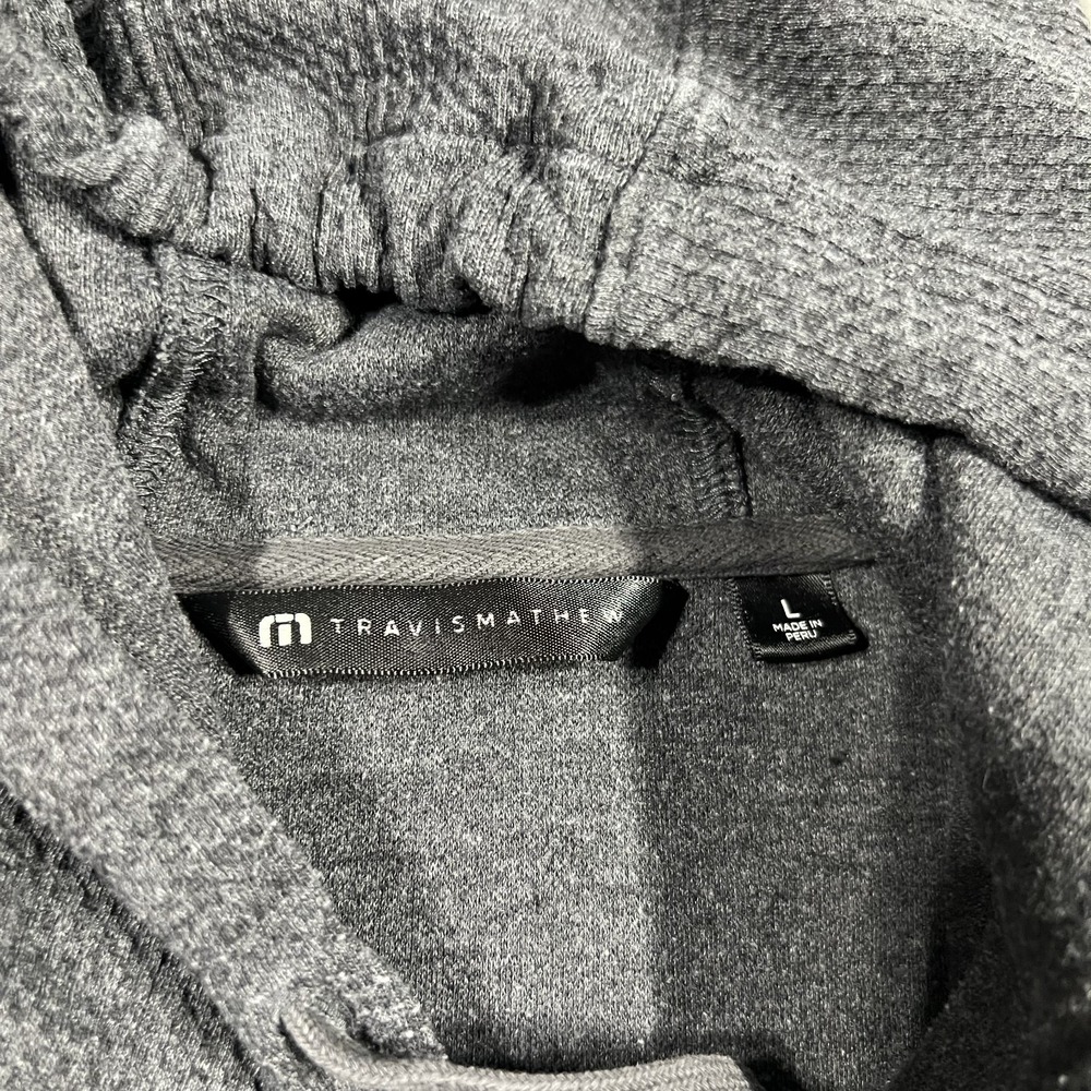 Travis Mathew Cloud Waffle Knit Hoodie Mens Large Gray Golf Performance Stretch - Picture 7 of 10